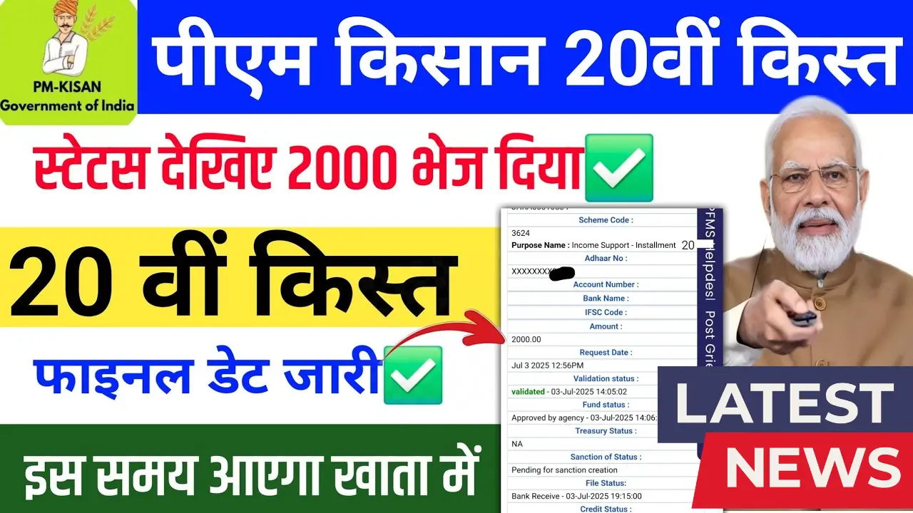 PM Kisan 20th Installment Date 2025